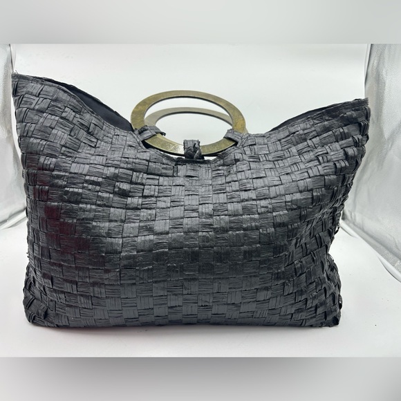 100% Vintage Paper Straw Handbag, Tote Bag - Picture 2 of 9